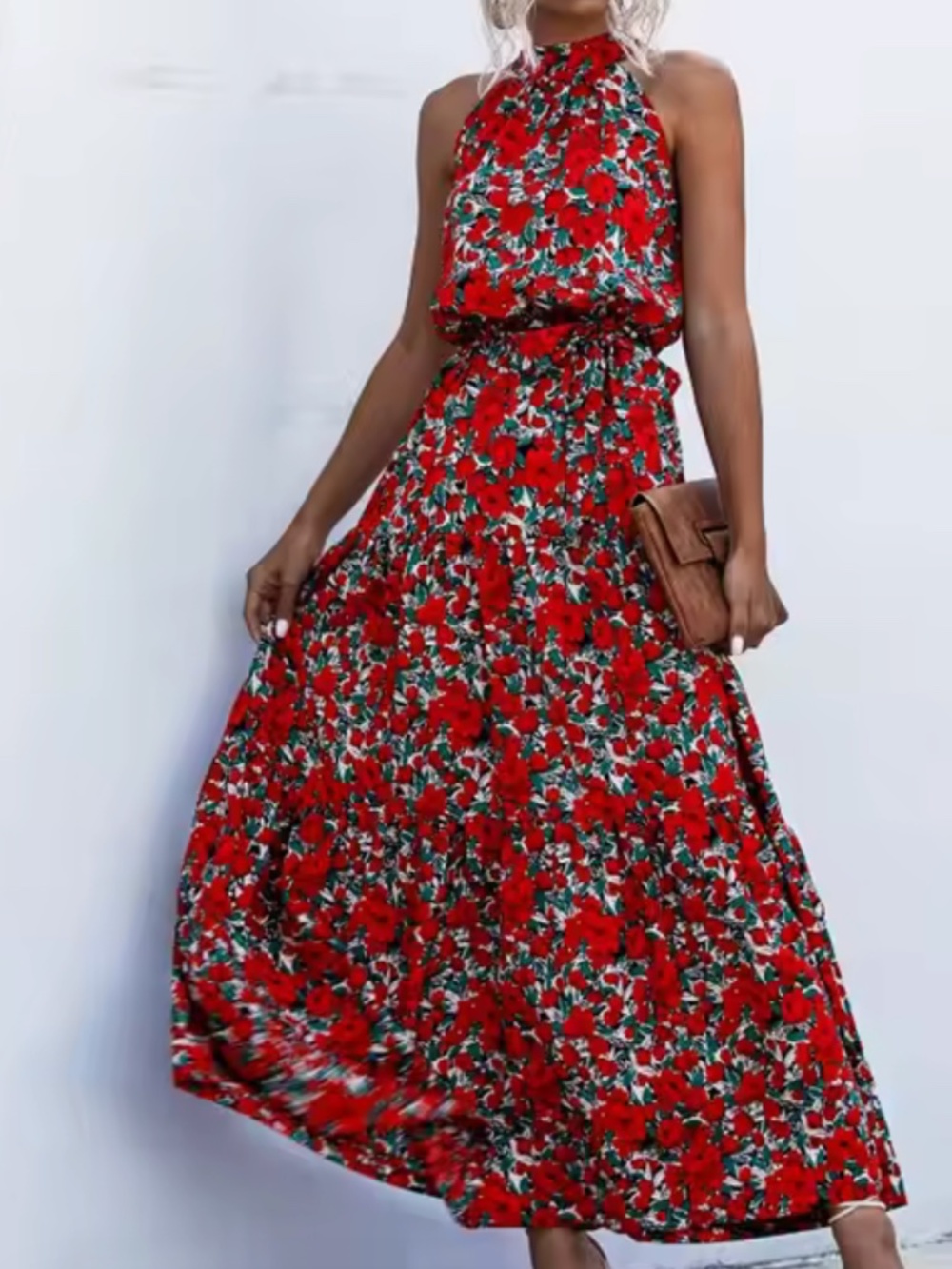 Floral Summer Dress Sleeveless High Neck - Size 10 - Brand New